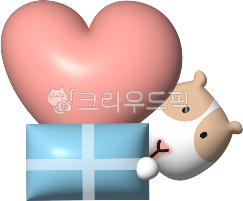귀여운,기니피크,동물,이모티콘,캐릭터,입체,3d,빵빵한,일러스트,하트,사랑,선물