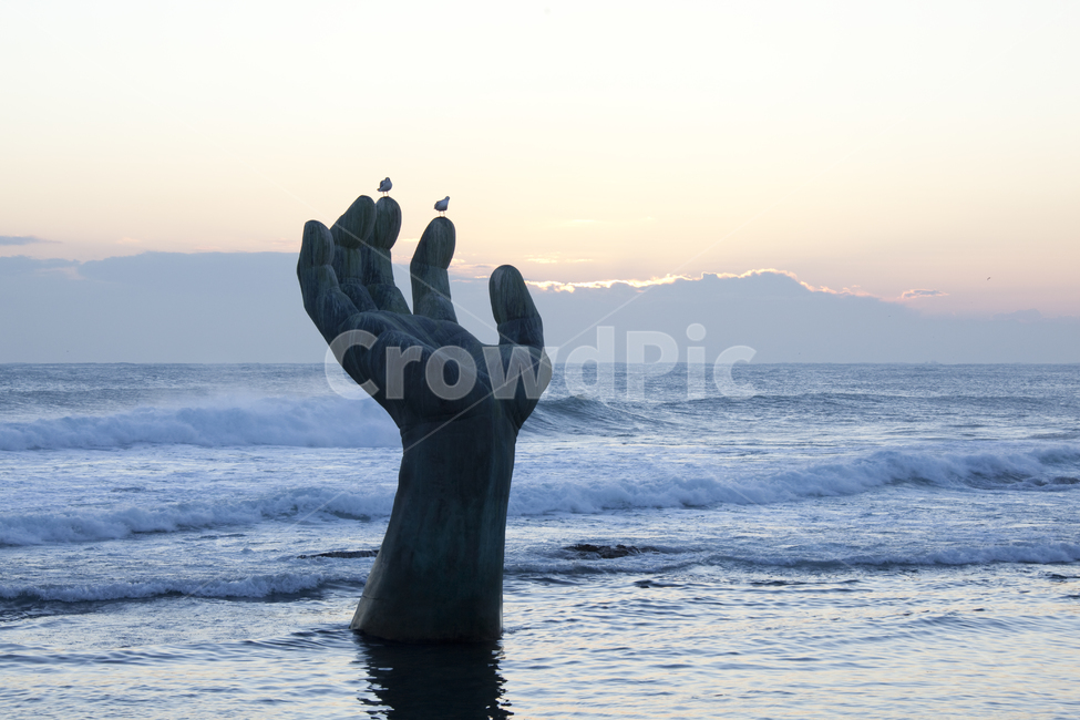 일출,갈매기,자연,nature,ocean,대양,sea,바다,water,bird,물,outdoors,flare,플레어,빛,파도,호미곶,sunlight,햇빛,조각상,동상,석상,조형물,statue,bronze statue,stone statue
