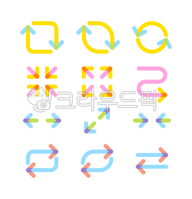 symbol,deco,arrow,app icon,sign,simple,stomach,down,turnleft,recycle,up,decoration,guide,element,turnright,shape,collection,artwork,decorative,creative,left,geometric,Pictogram,indication,circle,colorful,object,template,cursor,next,clipart,color,line,icon