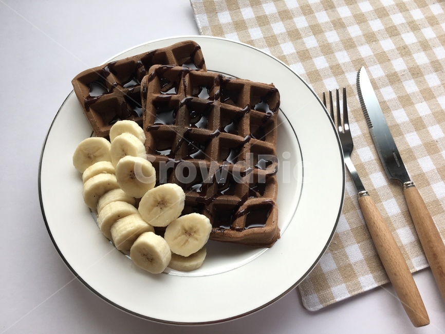 brunch,브런치,와플,바나나,waffle,식사,banana,음식,food,간식,후식,디저트,제과,베이커리,빵,dessert,포크,주방용칼,음식,식재료,요리,food,cook,meal,dishes,food reserves,디저트,간식,후식,dessert,snack