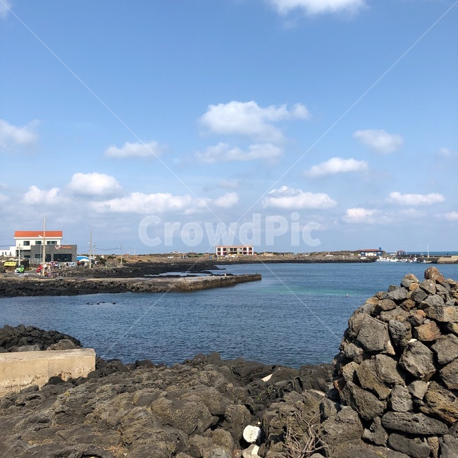제주도,바다,하늘,자연,돌담