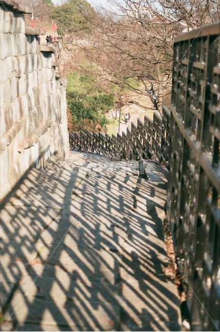 진주성,계단,성,성곽,산책,그림자