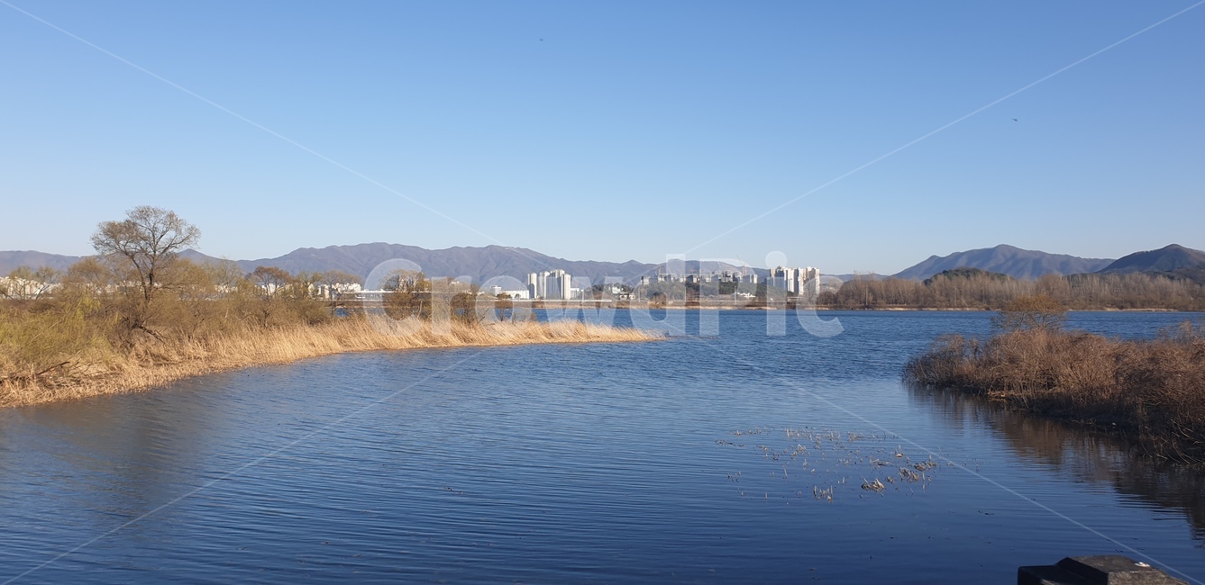 춘천,강변,호수,풍경,자연