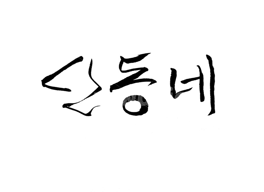 캘리그라피,산동네,동네,손글씨,text