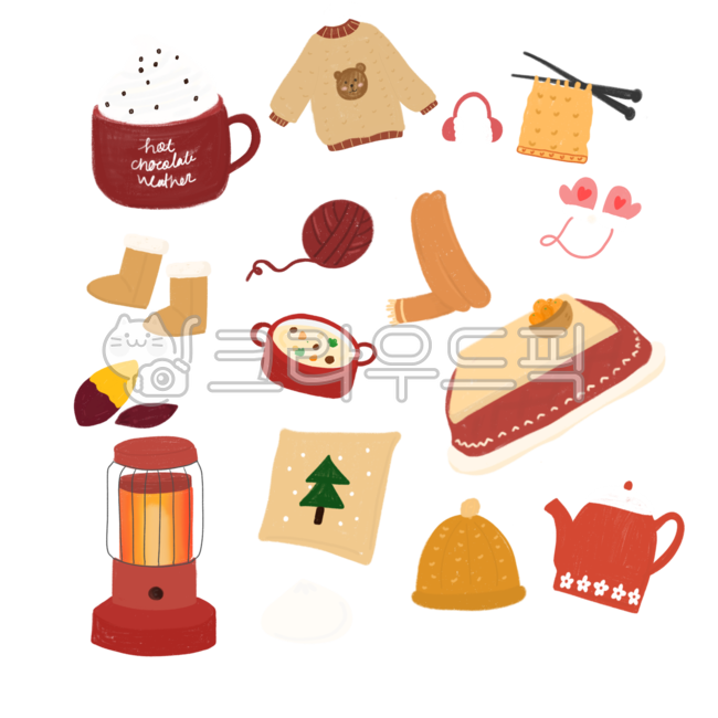 겨울,고구마,스웨터,winter,따뜻한,색연필,그림,일러스트,아이템,겨울아이템