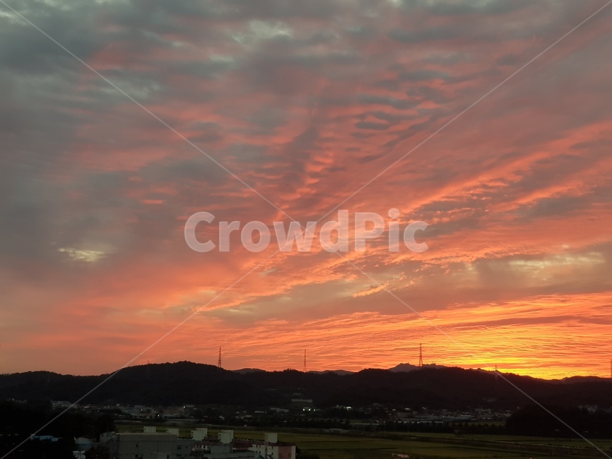 노을,붉은하늘,sky,일몰,하늘