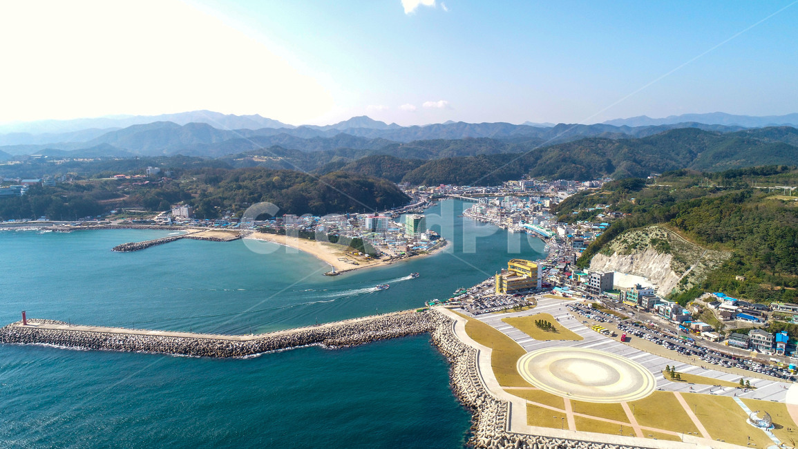 경북,영덕군,강구,공원,항구,포구,항공촬영