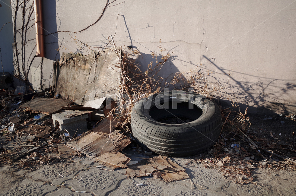 쓰레기,버려진,낡은,tire,타이어