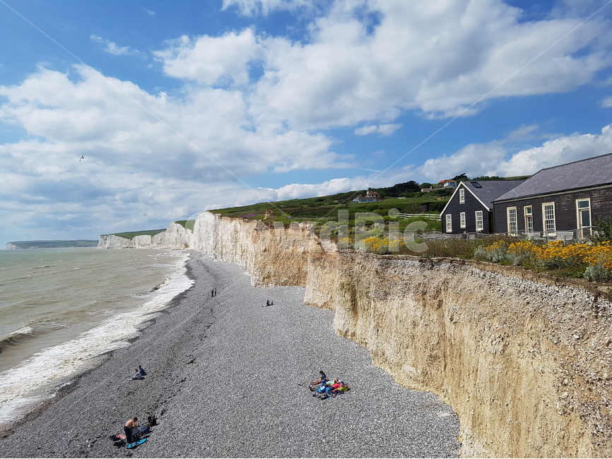 blue sky,Cliff,Seven Sisters,ocean,uk,brighton