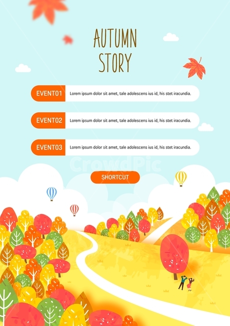 가을,단풍,낙엽,단풍놀이,열기구,연인,커플,나무,쇼핑,팝업,가을,계절,fall,autumn,season,축제,행사,festival,carnival,event,그래픽,일러스트레이션,graphic,illustration
