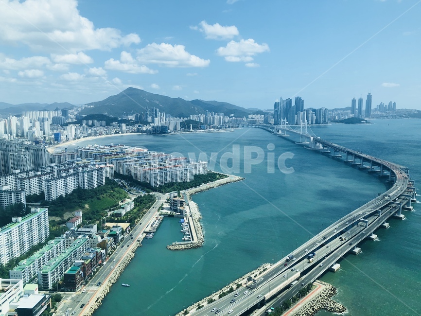 부산,자연,풍경,바다,맑은하늘,맑은,indoors,busan,picture,landscape,nature,aerialview,조감도,해운대,광안리,광안대교,도시,풍경,city,landscape