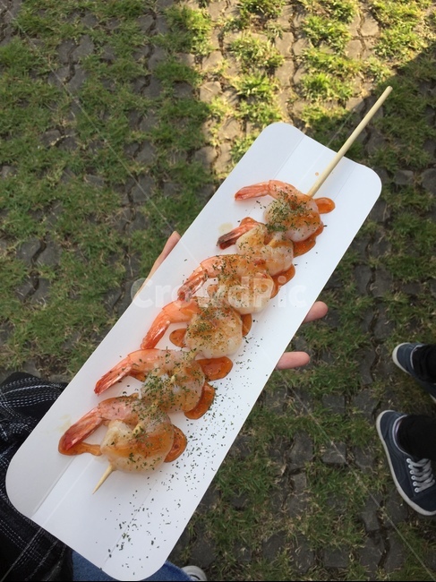 새우,꼬치,버터,푸드트럭,야외,shrimp,food