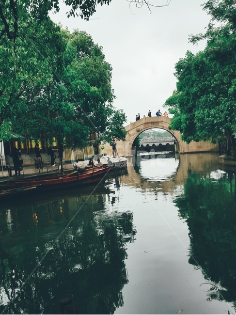 숲,호수,중국,china,river,강,그림자,sky,tree,green,초록색,배,다리,녹색,풍경,중국양식