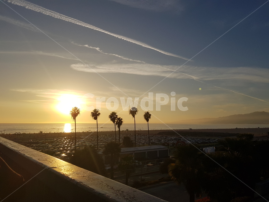 la,산타모니카,해변,석양,하늘,바다,야자수,sunset,santamonica,beach,sky,palmtree,자연,풍경,nature,landscape,light,빛,flare,플레어