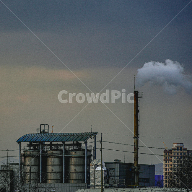 building,건물,factory,공장,굴뚝,연기,필름,감성,필름사진,느낌
