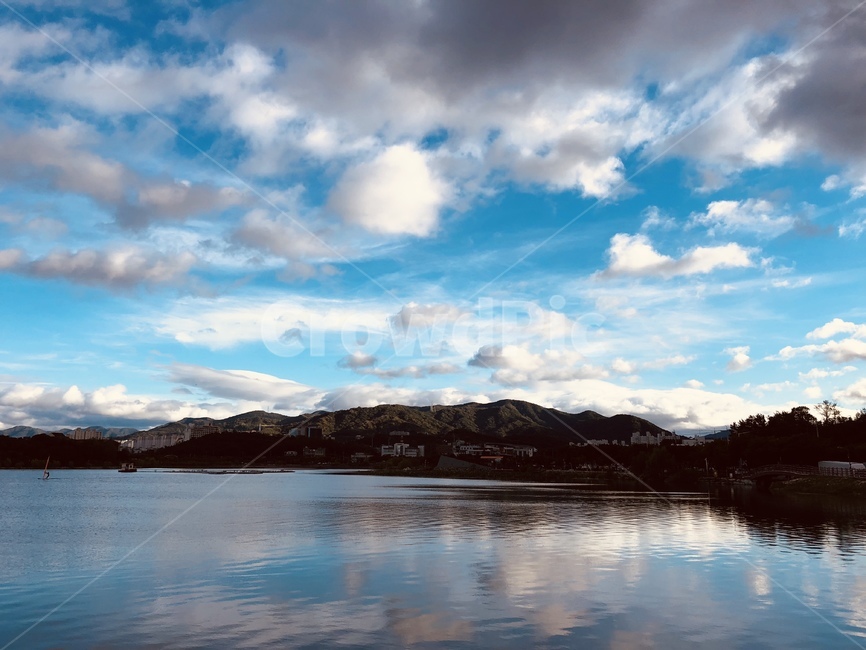 하늘,풍경,호수,경산,자연,푸른하늘,맑은하늘,구름,자연,풍경,nature,landscape,outdoors,옥외,weather,날씨,water,물,cumulus,적운,sky,cloud