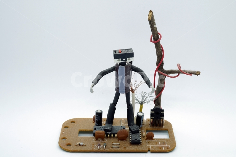 부품,콘덴서,기판,전선,업사이클링,diy,자작,인형,재활용,miniature,로봇,취미생활,만들기