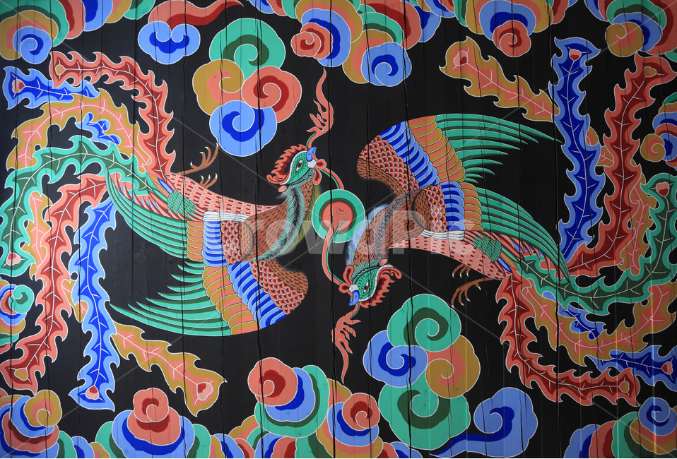 봉황,무늬,문양,전통,전통무늬,전통문양,경복궁,그림,회화,궁,고궁,궁궐,천정,천장,전통건축,건축,컬러,칼라,컬러풀,한국전통,한국문화,korean traditional,korean culture