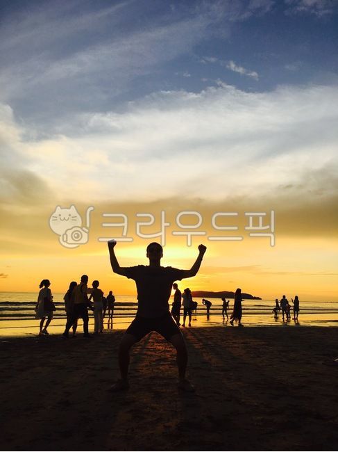 동남아,코타키나발루,야경,말레이시아,에너지,활력,풍경,인물,석양,그림자,사람,인간,햇빛