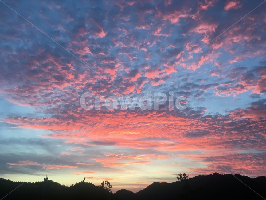 석양,구름,여름,하늘,자연,풍경,자연,풍경,nature,landscape,outdoors,옥외,sky