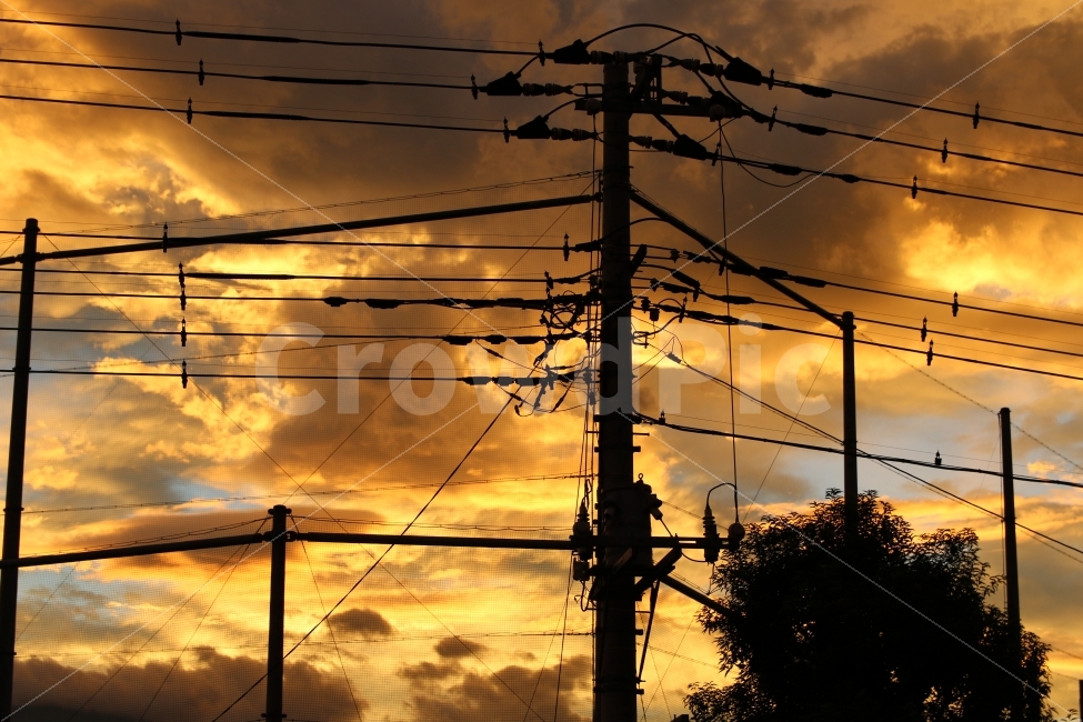 석양,노을,하늘,해외,풍경사진,실루엣,그림자,silhouette,shadow,산업,industry,industrial,에너지산업,energy industry,utility pole,전신주