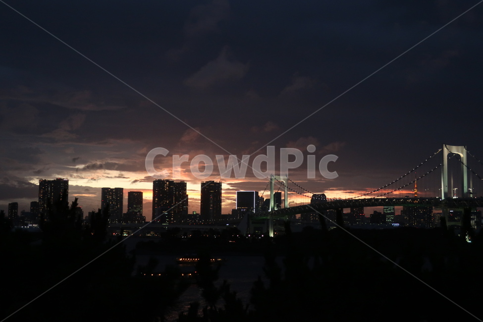 노을,밤노을,오다이바,노을다리,sunset,odaiba,도시노을,야경,밤,풍경,nightscape,night,landscape,nature,자연,outdoors,옥외,sky,하늘,red sky,붉은 하늘,dusk,황혼,dawn,새벽,일몰