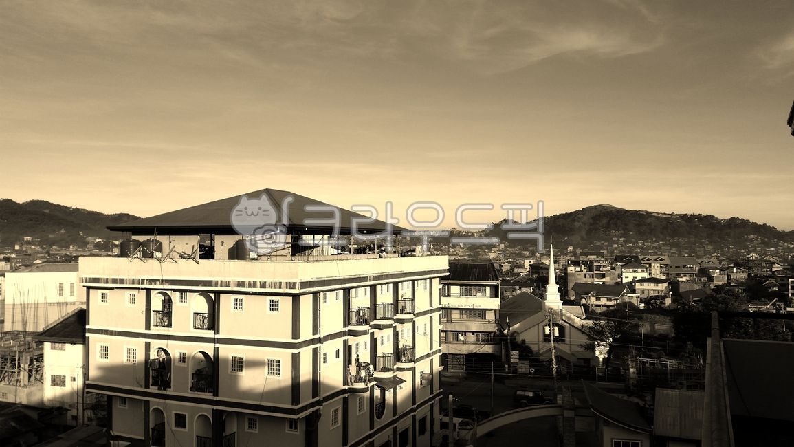 Baguio,outdoors,city,nature,Philippines,retro,building