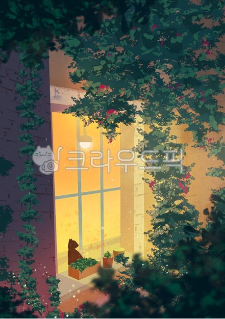 일러스트,배경,그림,일러스트레이션,일러스트레이터,풍경화,분위기,색감,디자인,감성,vine,덩굴,leaf,잎