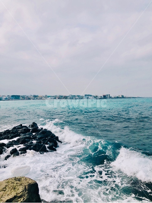 제주도,바다,하늘,돌,파도