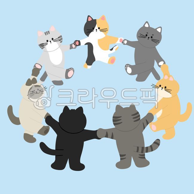 고양이,캐릭터,세계고양이의날,동물,반려동물,cat,반려,animal,드로잉,강강수월래,간단,단순,심플,아기자기,귀여운,회색,삼색고양이,고등어냥이,치즈냥이,검정,샴고양이,발바닥,고양이강강수월래