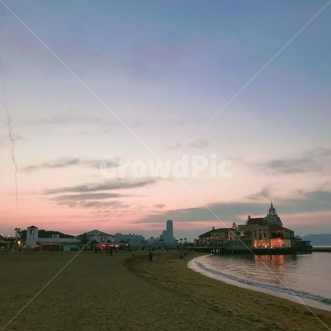 바닷가,바다,beach,물,힐링,해변,풍경,scenery,노을,sunset,하늘,구름,모모치해변,momochibeach,모모치하마,후쿠오카