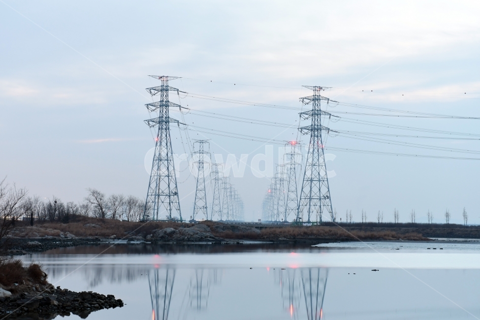 야경,일출,서해안,대부도,풍경,사진,빛,조명,신년,여명,해맞이,철탑,산업,industry,industrial,에너지산업,energy industry,cable,케이블