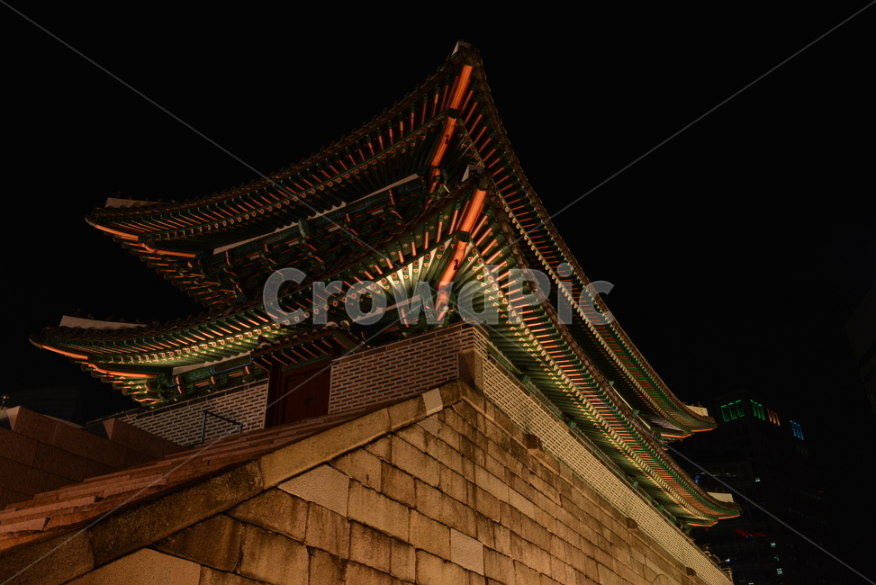 한국,문화재,문,야경,숭례문,경복궁