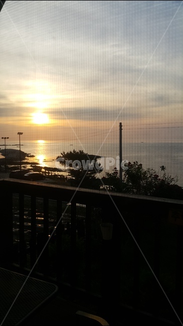 일출,아침,바다,동해,바닷가,자연,풍경,nature,landscape,sunlight,햇빛,outdoors,옥외,railing,난간