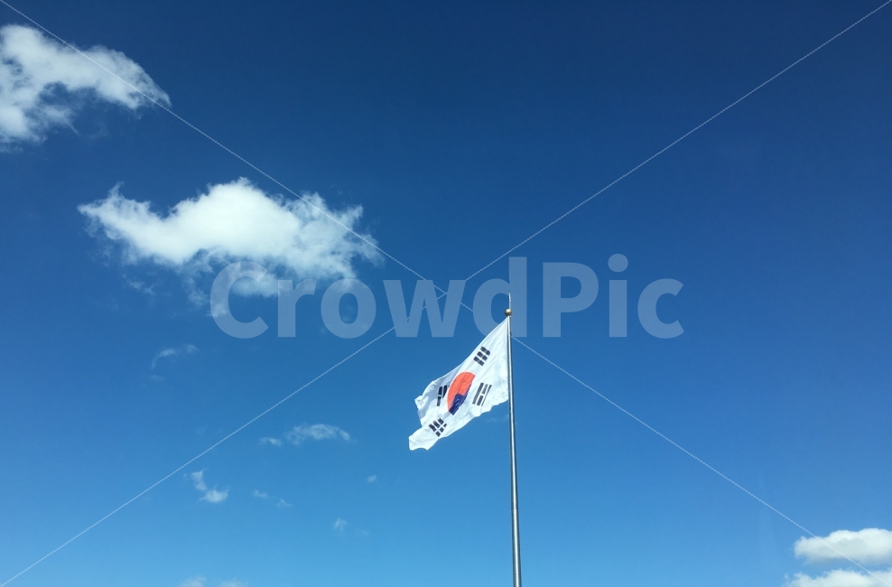 태극기,대한민국,하늘,풍경,구름,Flag,Cloud,Sky,Blue,Korea