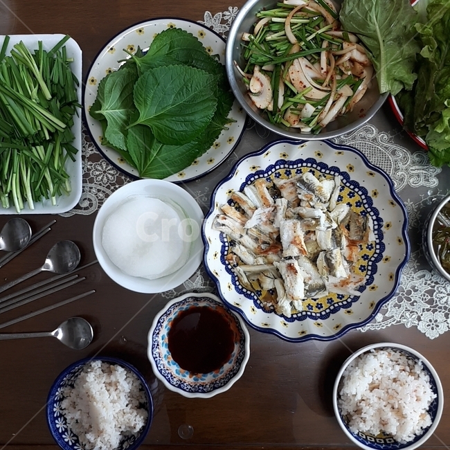 집밥,장어구이,장어,장어쌈,음식