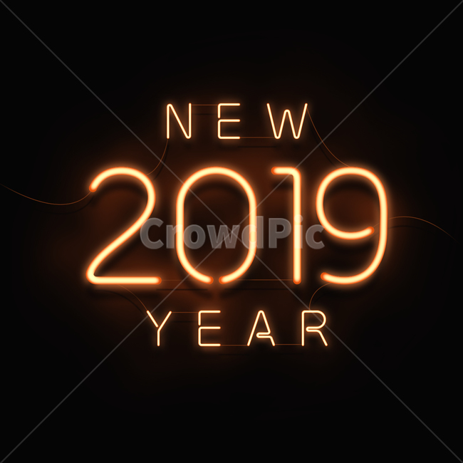네온사인,신년,새해,2019,2019년,기해년,일러스트,그래픽,조명,간판,텍스트,알파벳,타이포,타이포그라피,그래픽,일러스트레이션,graphic,illustration