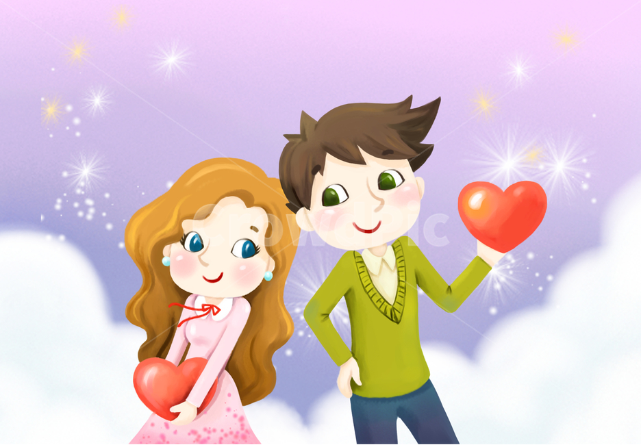 커플,발렌타인데이,화이트데이,고백,사랑,소년,소녀,연인,남자친구,여자친구,하트,프로포즈,행복,감성,여인,여성,남자,이벤트,로즈데이,로맨틱,연애,결혼,인물,사람,일러스트,삽화,별,하늘,구름,배경,봄,그래픽,일러스트레이션,graphic,illustration