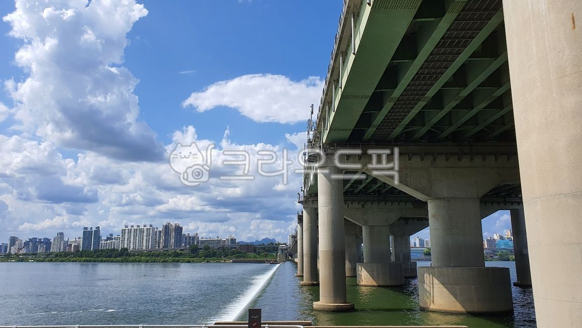 한강,하늘,한강다리,다리,강