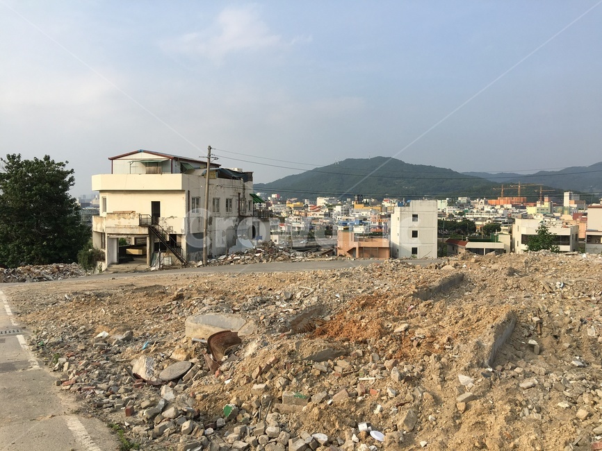 재개발,폐허,자갈,흙길,road,도로,dirtroad,파편,바닥