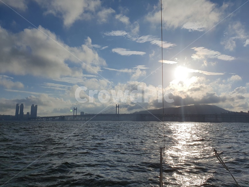 바다,부산,요트,휴가,날씨,하늘,구름,대양,sea,자연