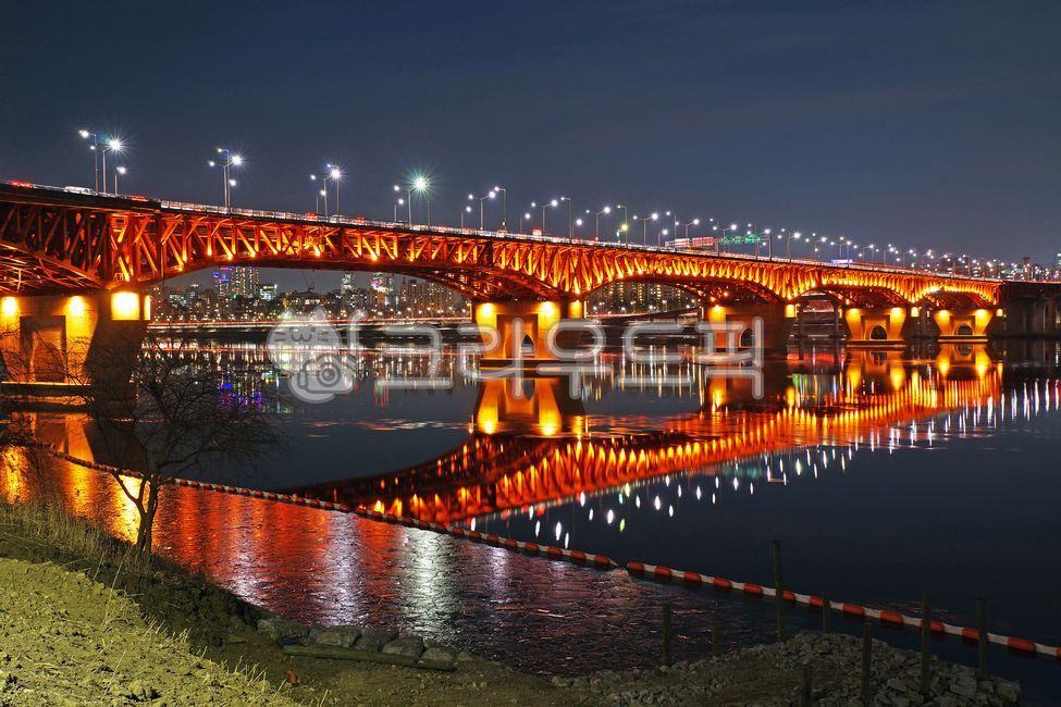 Han River Bridge,reflection,light,Seongsu Bridge,Han River night view,Han River