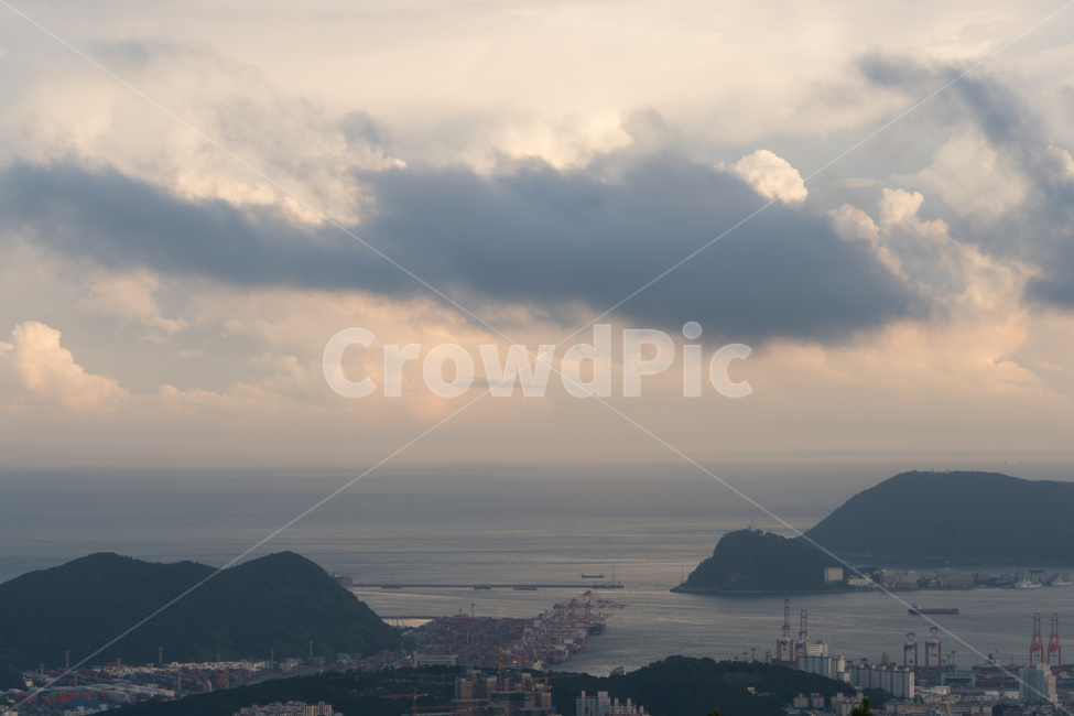 산,구름,빛,일몰,황령산,산업,industry,industrial