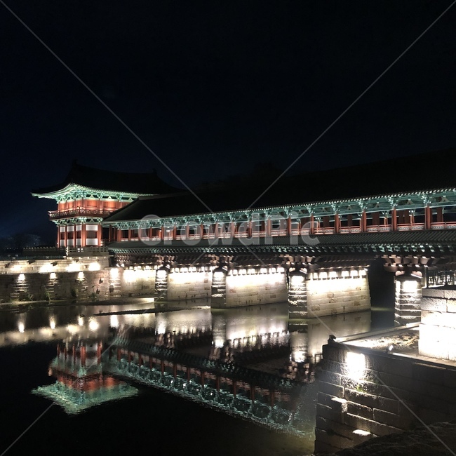 경주,월정교,야경,한국,전통