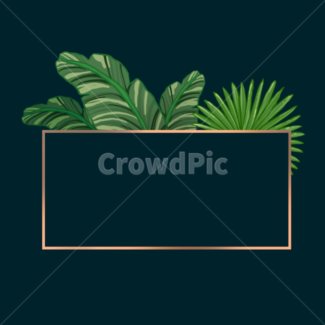 식물,열대식물,프레임,식물일러스트,타이틀프레임,타이틀,illustration,틀,graphic,nature,frame,title,초대장,청첩장,초록,브로슈어,잎사귀,잎,자연,보태니컬,botanical,금색테두리,금색,카드