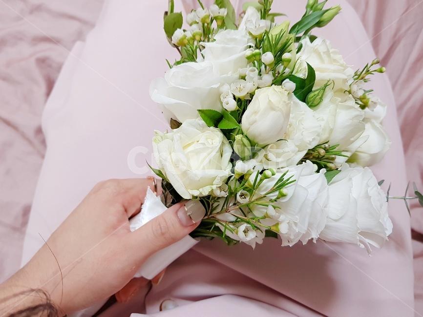 부케,꽃,네일,흰꽃,손가락,꽃,flower