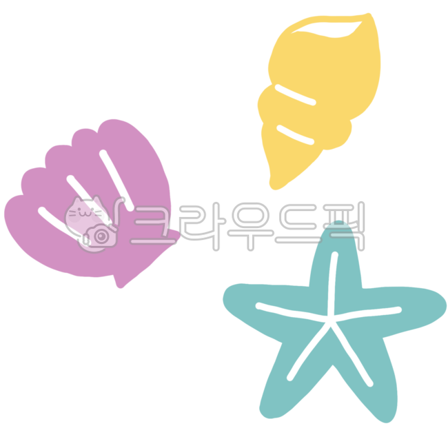여름,바다,불가사리,조개,소라게,여름방학,스티커,방학,해변,해수욕장