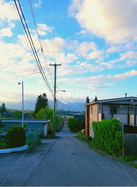 전봇대,하늘,구름,골목,길거리,한적한,alley,sky,감성,색감