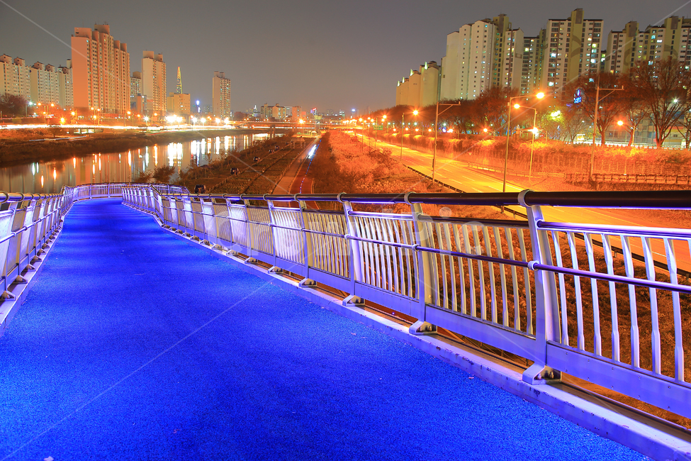 도로,야경,불빛,조명,교량,저녁,석양,노을,야경,밤,풍경,nightscape,night,landscape,도시,city,한국도시풍경,한국도시경관,korea cityscape,railing,난간,handrail,banister,building,건물,bridge,다리