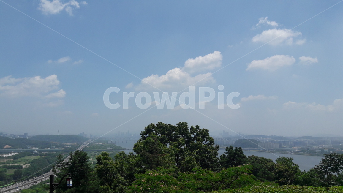 행주산성,나무,하늘,한강,두둥실,자연,풍경,nature,landscape,weather,날씨,outdoors,옥외,cumulus,적운,cloud,구름,sky
